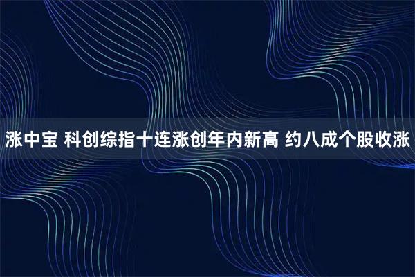 涨中宝 科创综指十连涨创年内新高 约八成个股收涨